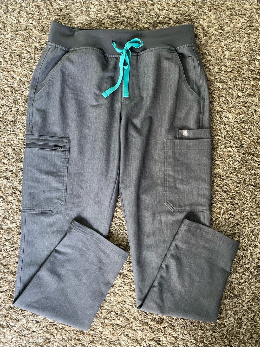 FIGS Yola High-Rise Slim Scrub Pant small graphite gray